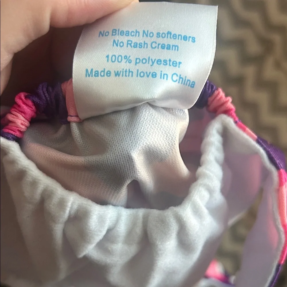 Purple and Pink Elephant Print Kids Cloth Diaper